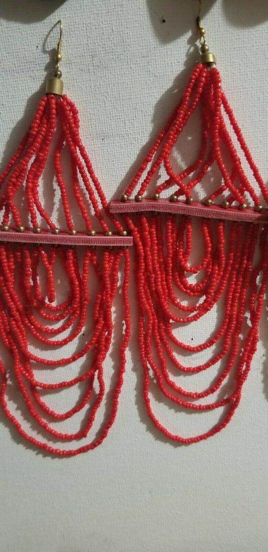 Maasai earrings, masai jewelry  all hand made  XL size $30.....4 assorted pairs