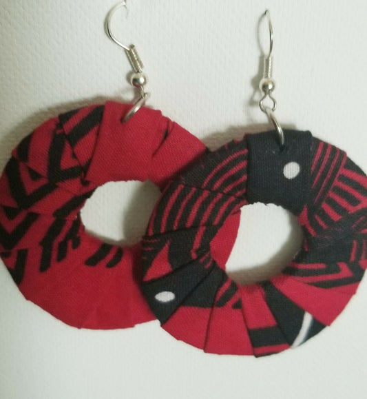 African Earrings Fabric Handmade with Tribal Ankara/waxprint 2pairs $8