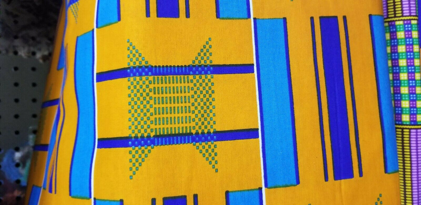 Kente Print  Print 100% Cotton Fabric ~2 YARDS × 23"