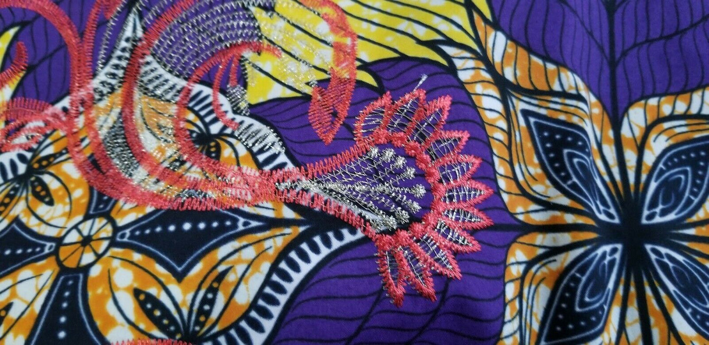 PurpleMulti Color African Print. Lace over Print Design ..$12.50 per yard