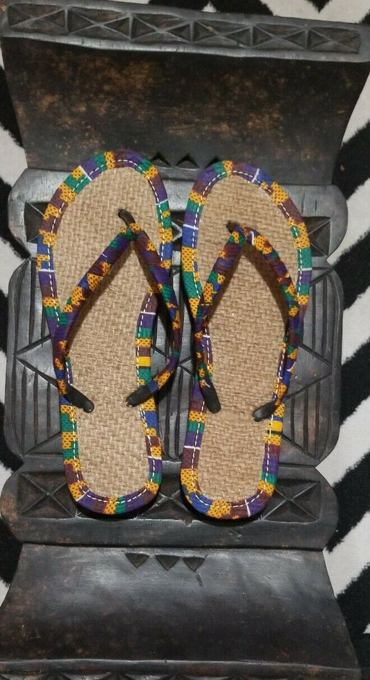 Handmade Kente Slippers Unisex1~Size 11(fits US Size 10-runs small)~$25