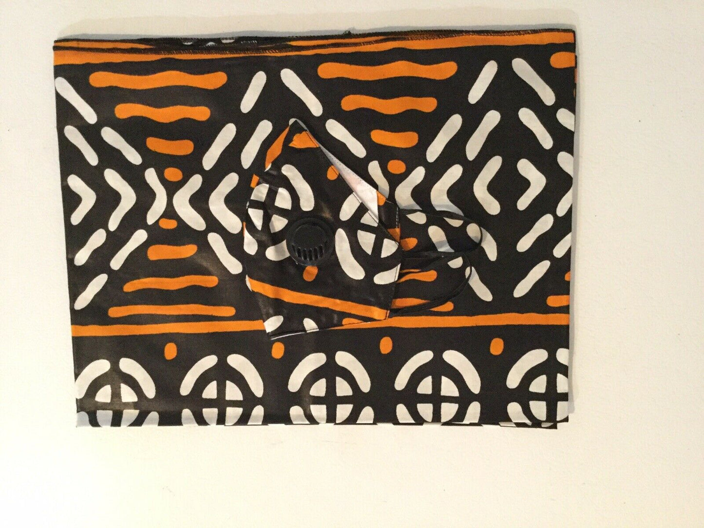 african print face mask and head wrap Set