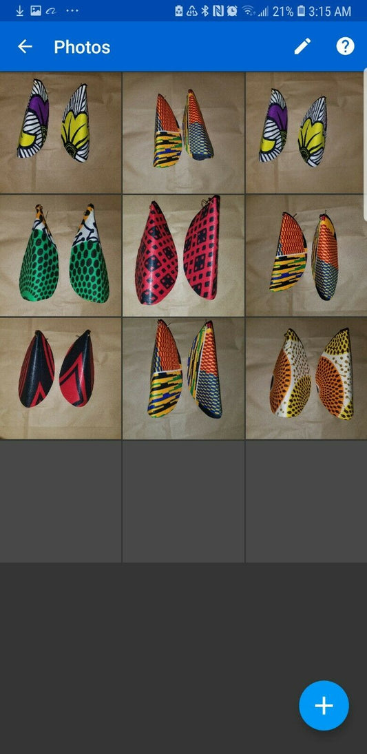 African Print Butterfly Earrings