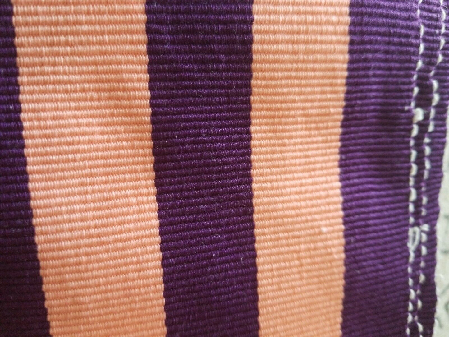 FasoDafani Fabric From Boukina Faso~peach with purple stripes 60"(1yd&24")×16"