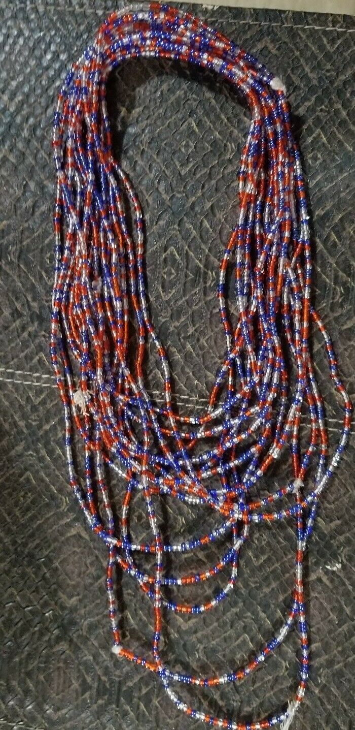 44 Inch Tie On African Waist Beads, Colorful Accent Beads $5 each