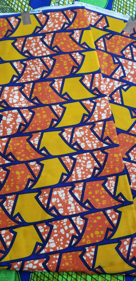 MULTICOLOR African  Print(arrow head) 100% Cotton Fabric 1 yard(44 in.) ~$6.60