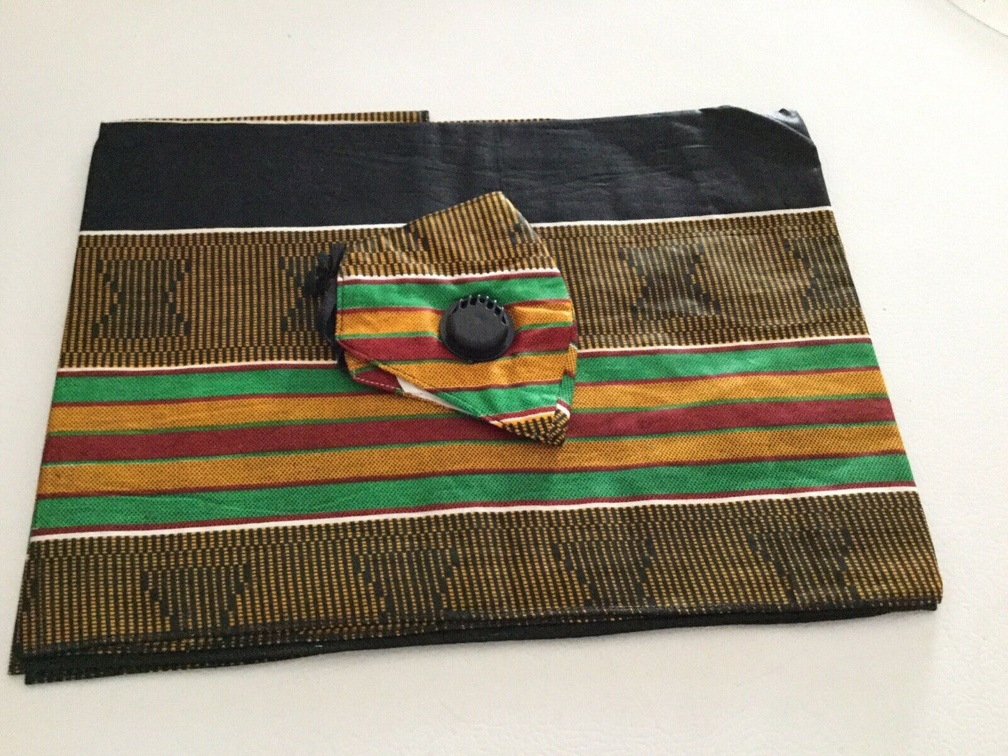 african print face mask and head wrap Set