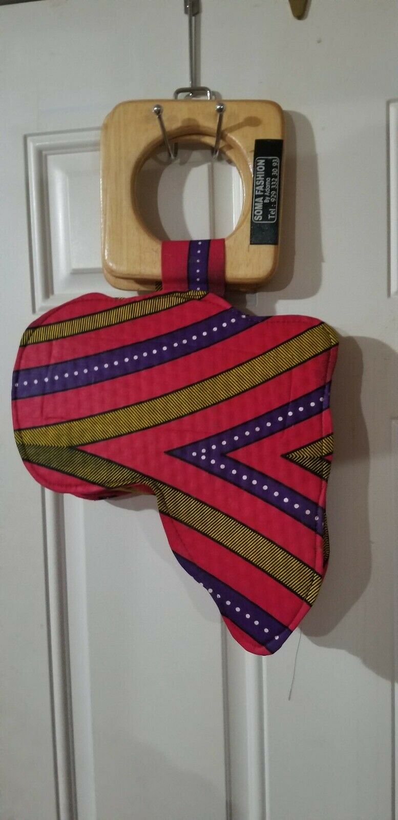 Handmade Africa Shaped Hand Bag