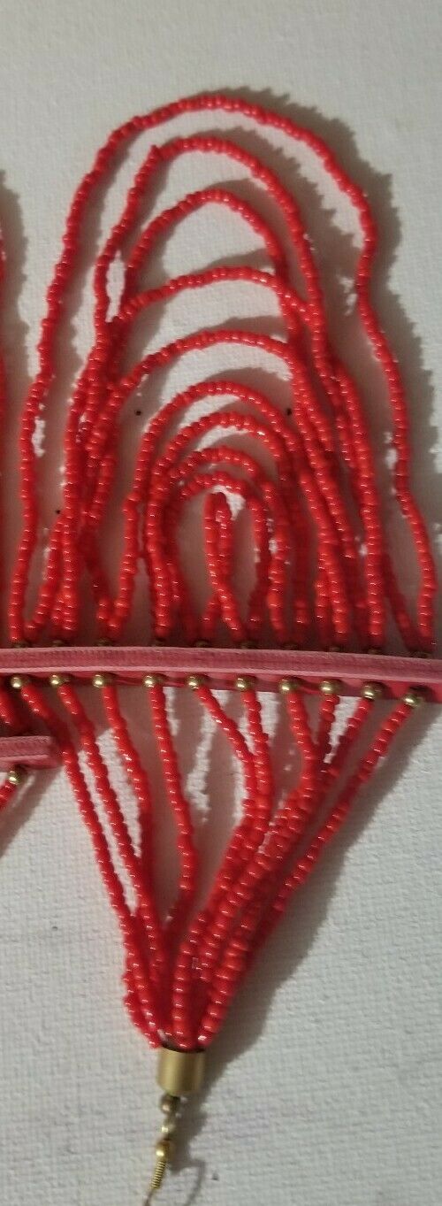 Statements Piece Bold Big &Beautiful Beaded Earrings( Red)$10