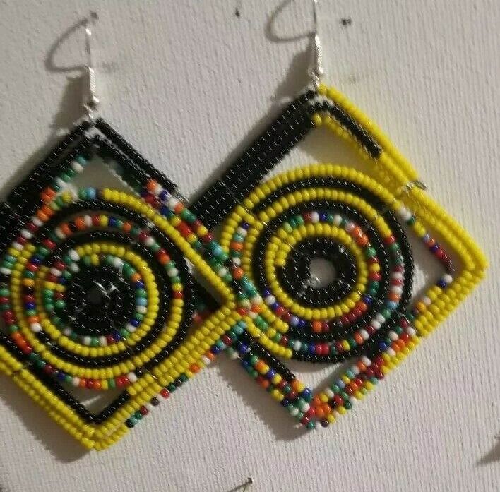Maasai earrings, masai jewelry  all hand made  XL size $30.....4 assorted pairs