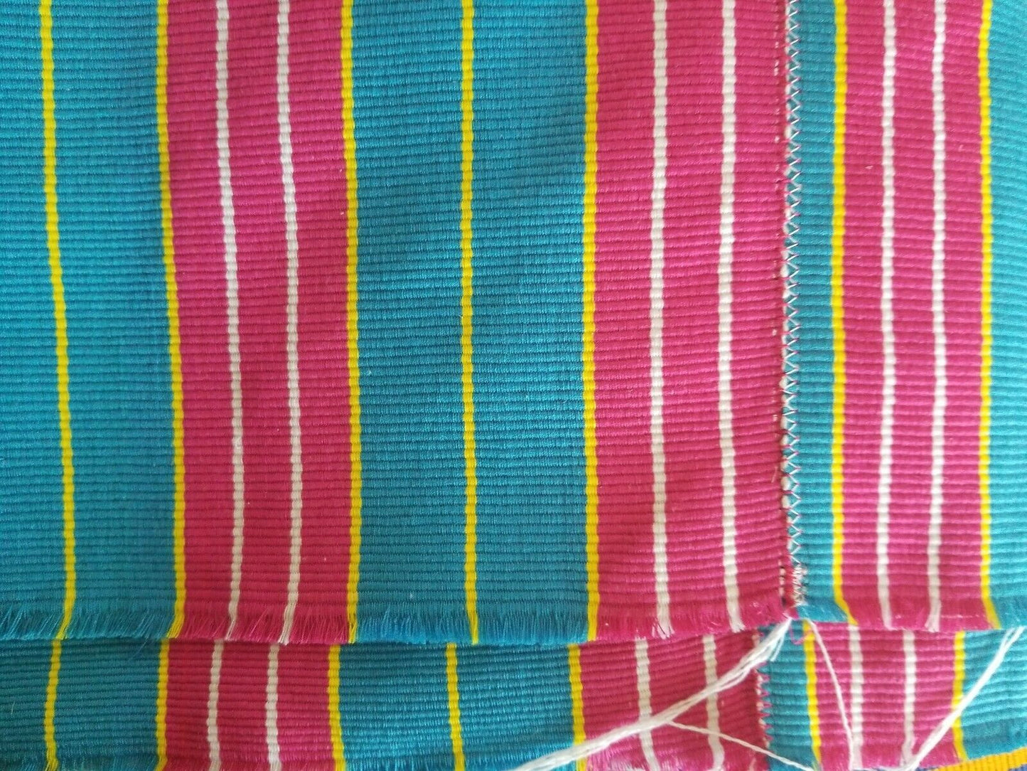 FasoDaFani Fabric From Boukina Faso blue &pink stripes58"×77"