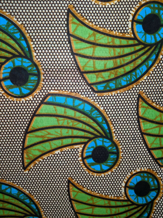 Ankara Wax Print Fabric Green~$6.50 per yard