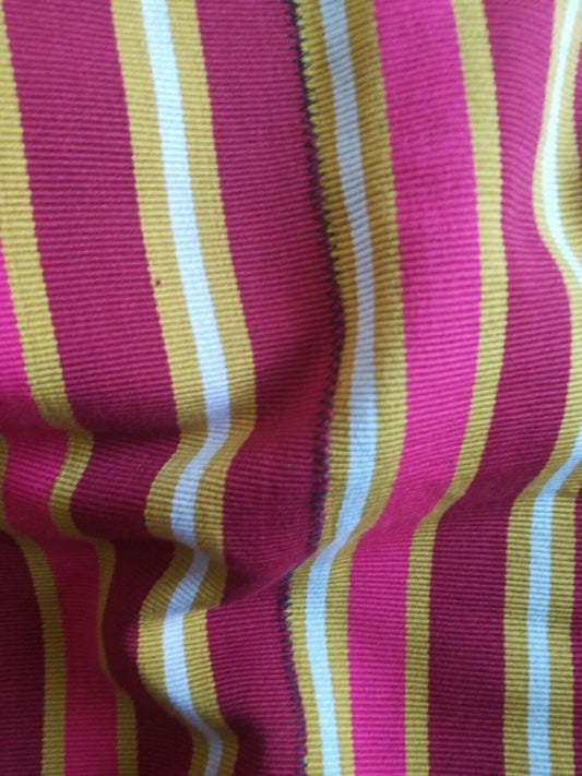 FasoDaFani Fabric From Boukina burgundy,mustard  multi colored stripes53"×75"