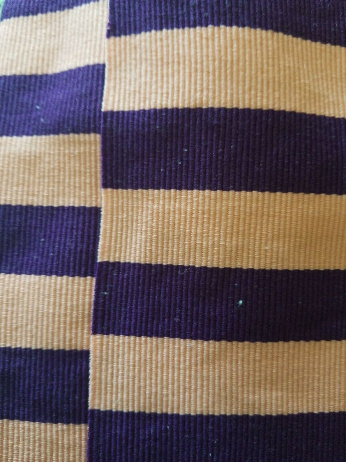 FasoDafani Fabric From Boukina Faso~peach with purple stripes 58"(1yd&22")×16"