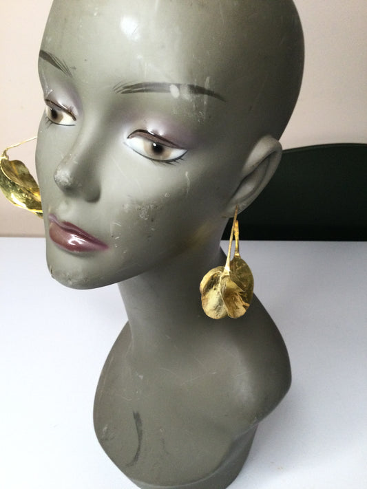 Large Fulani brass hoop earrings (2 inches wide)