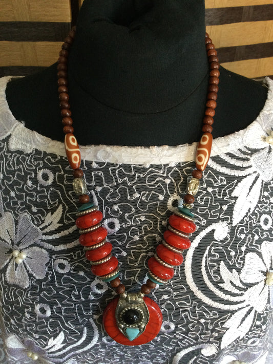 Coral blue Necklace