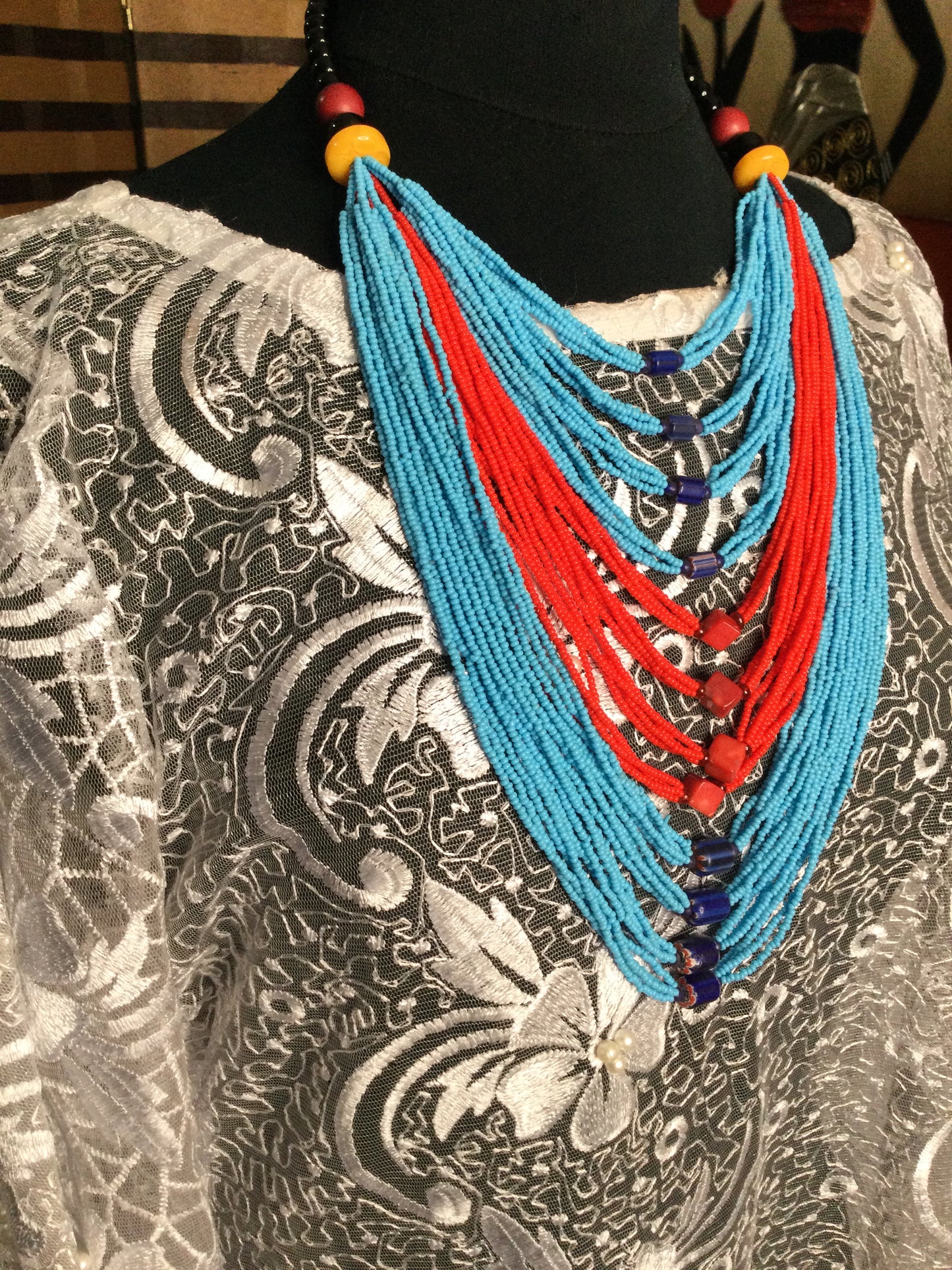 Serwaa Multi Strand African Beaded Necklace