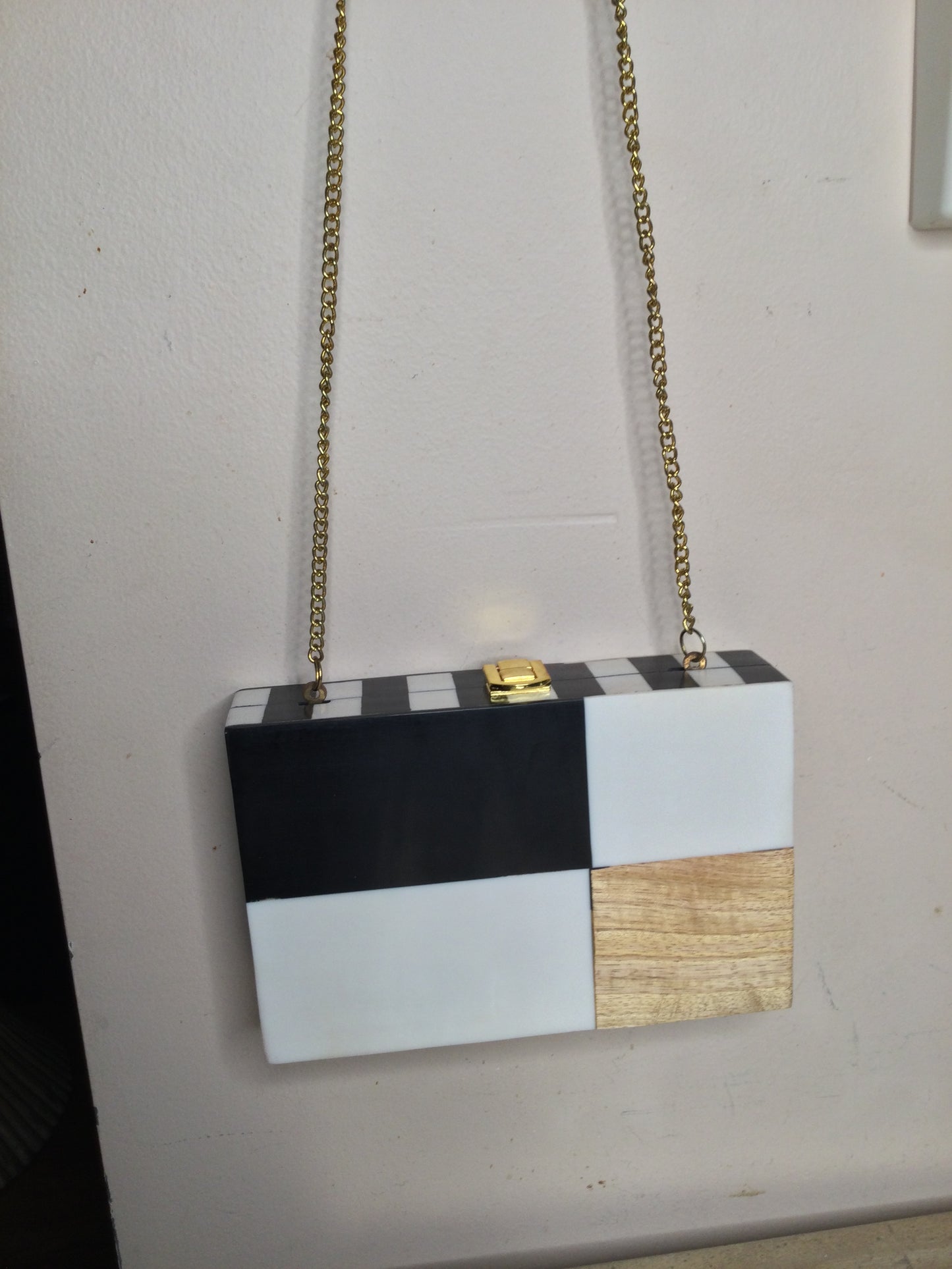 Resin and wood Clutch/purse