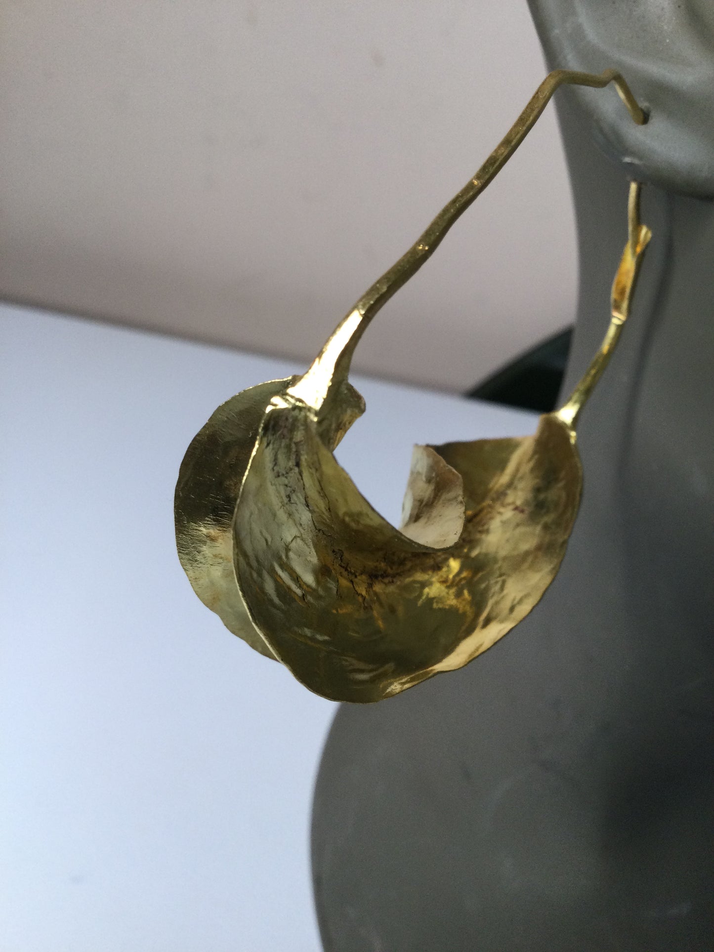 Jumbo Fulani brass hoop earrings (3 inches wide)