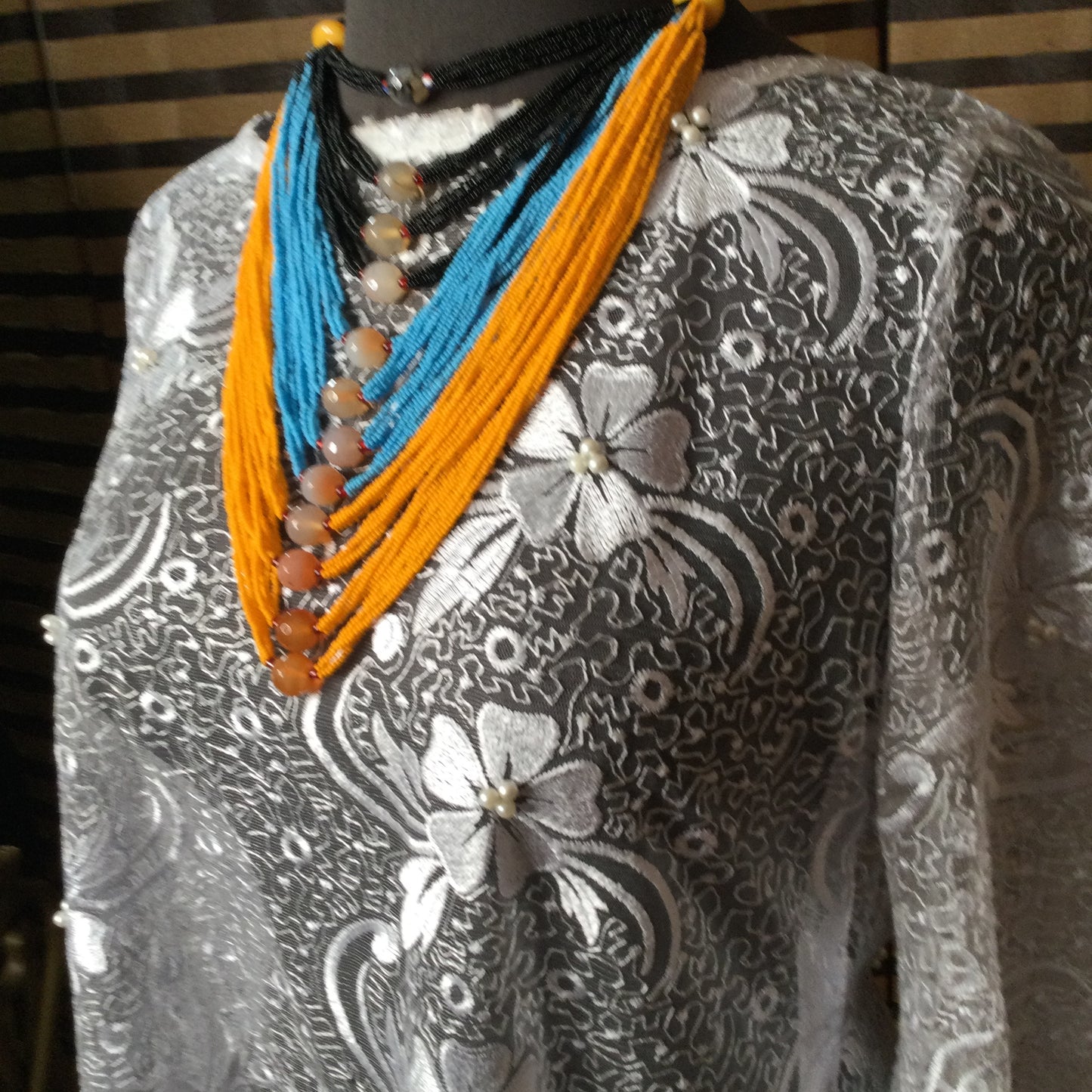 Serwaa Multi Strand African Beaded Necklace