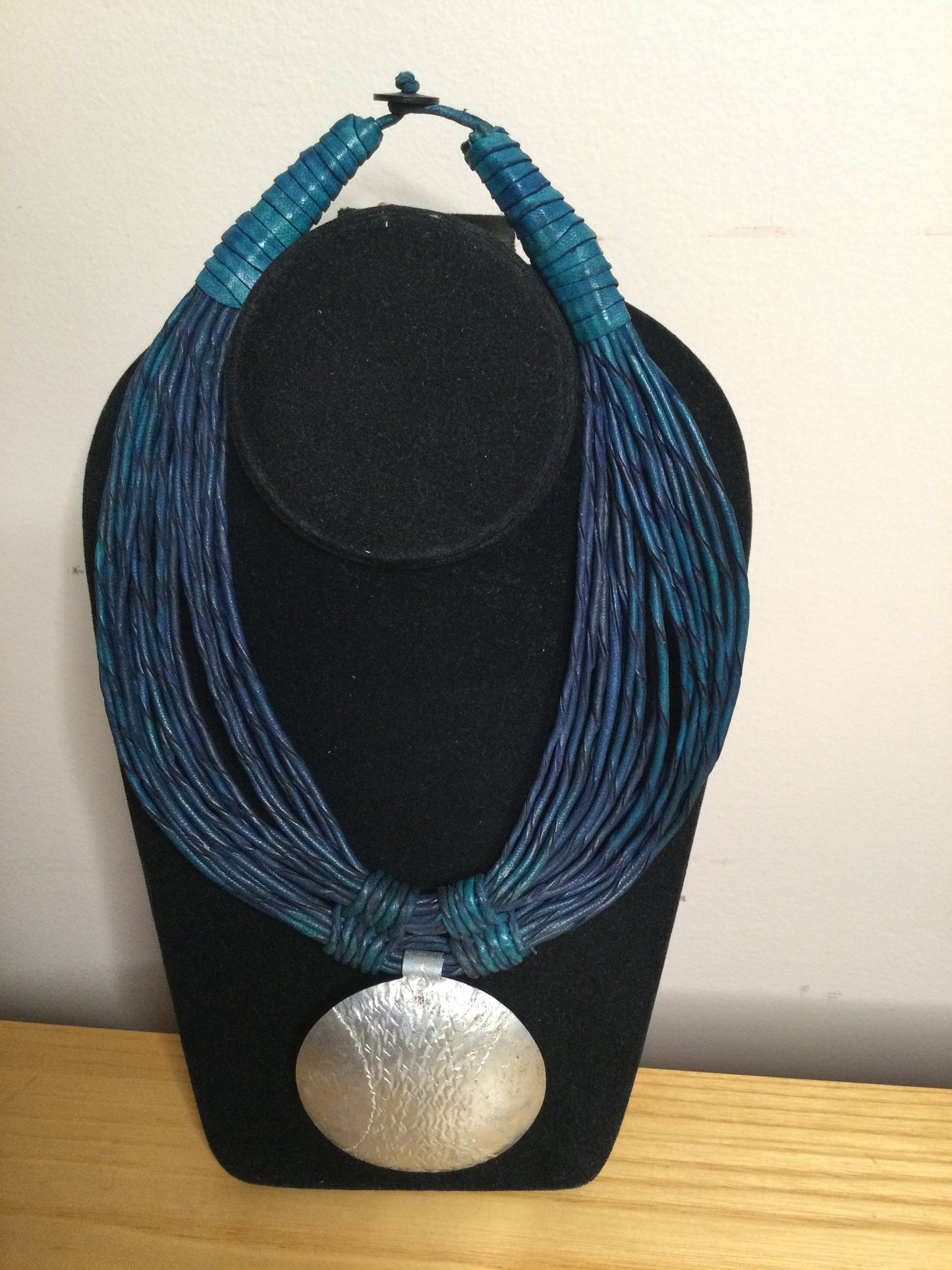 Multi strand leather necklace