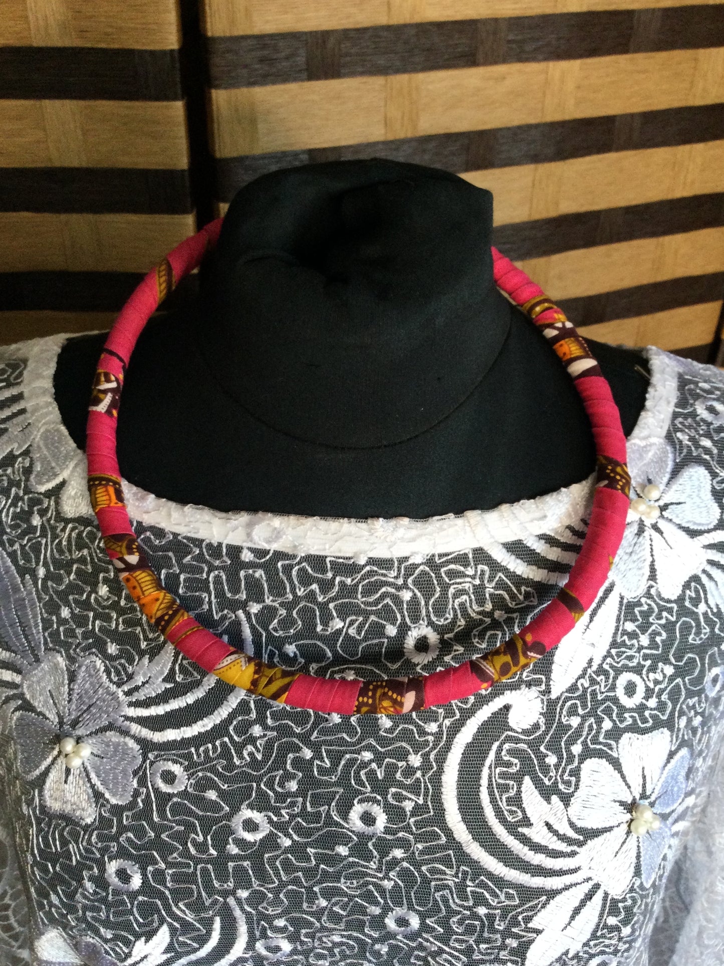 Kitenge fabric rope necklace