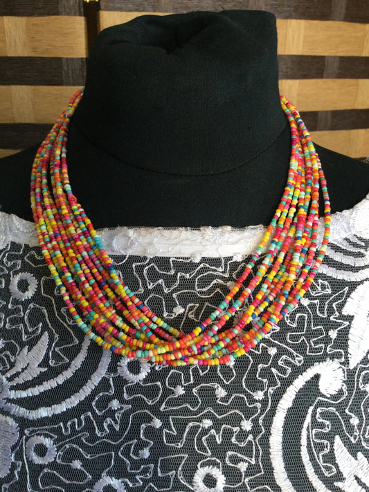 Multi Color Multi Strand Simple Necklace Beaded