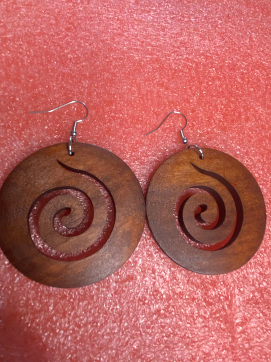 Brown Wood Earrings