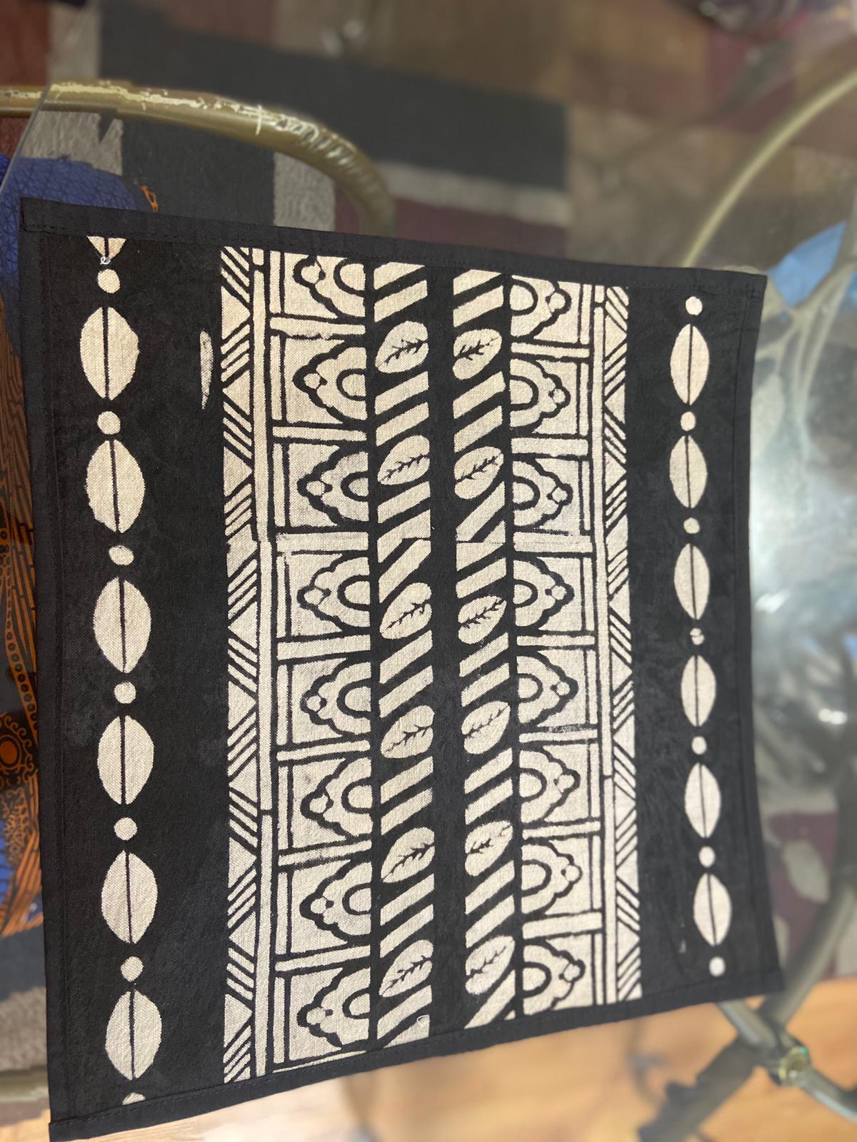 Black and white placemats