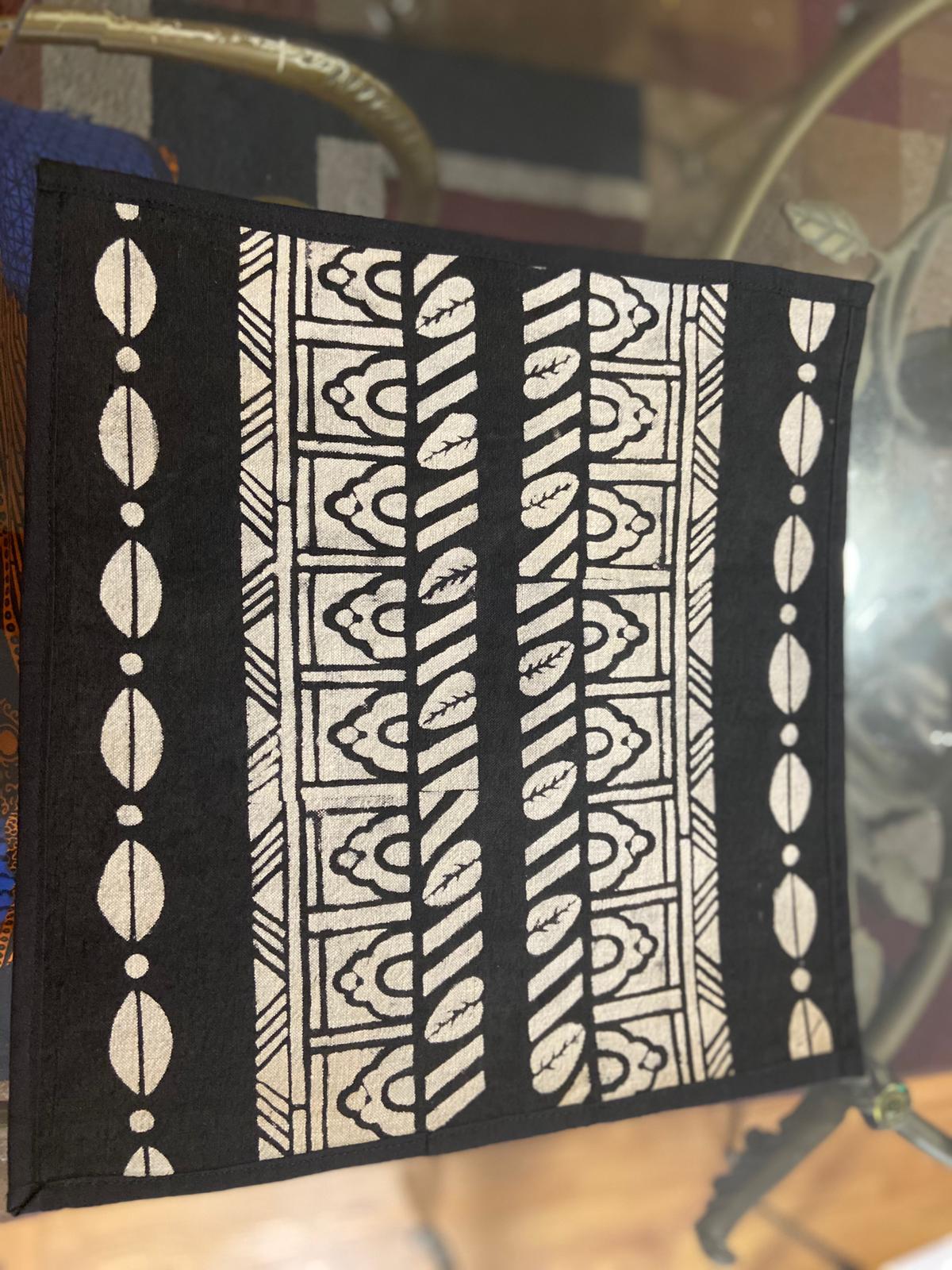 Black and white placemats