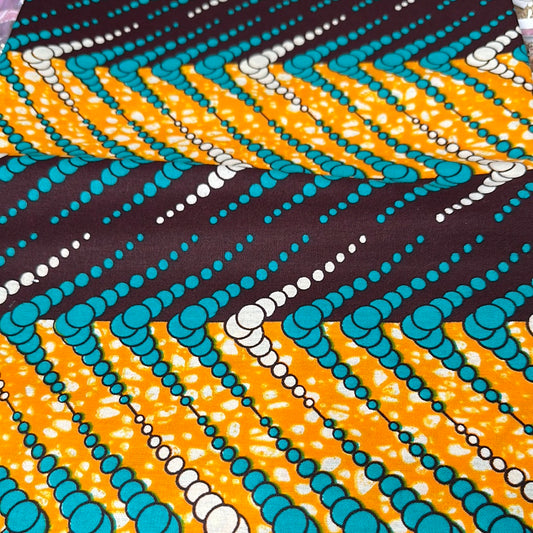 African Print Blue Multi 6yrds